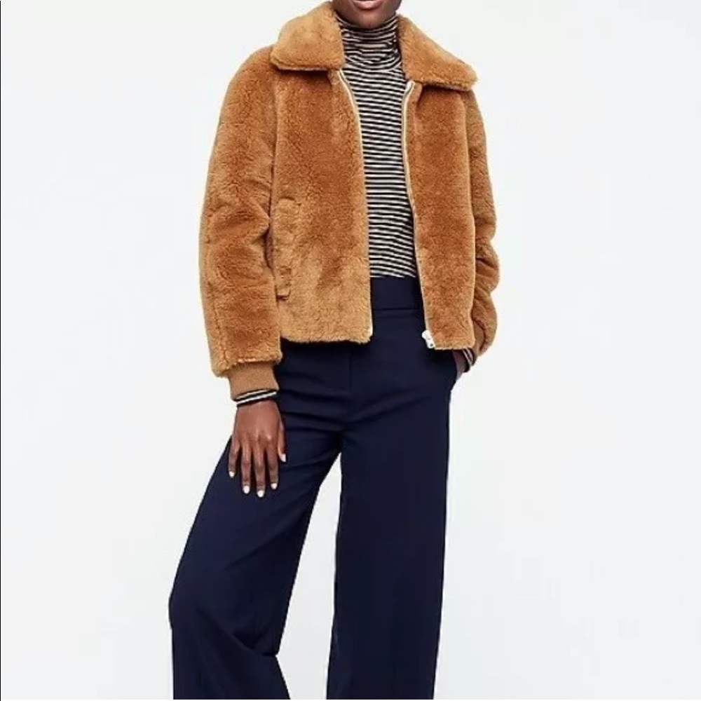 J.Crew plush fleece bomber jacket - Picture 2 of 3